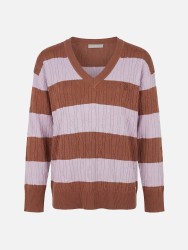 Knitted sweater with striped pattern