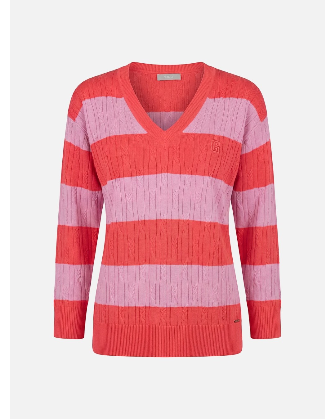 Knitted sweater with striped pattern