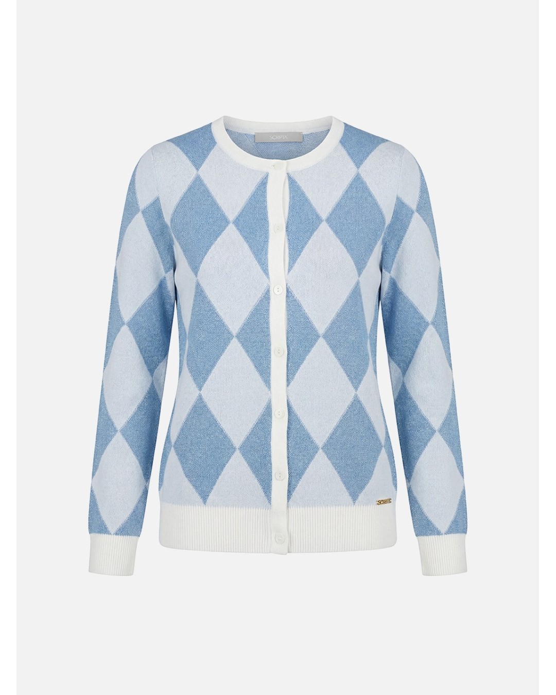 Knitted coat with diamond pattern