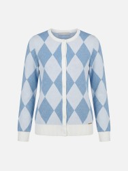 Knitted coat with diamond pattern