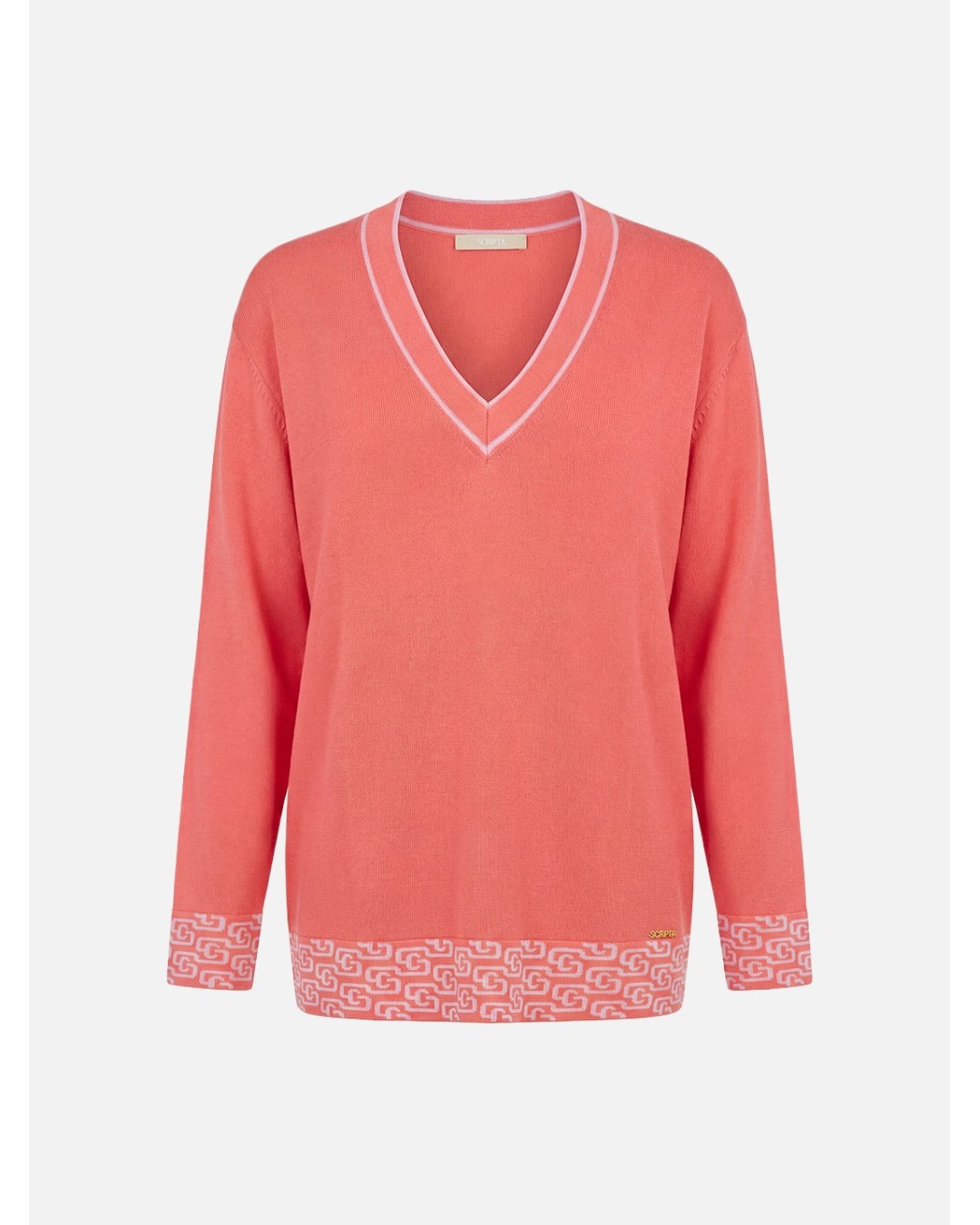 Camisola de malha com padrão a contrastar