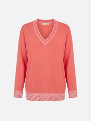 Knitted sweater with contrasting pattern
