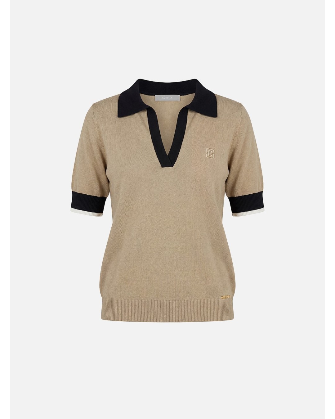 Knitted sweater with contrasting details