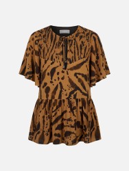 Blusa com padrão e decote em V
