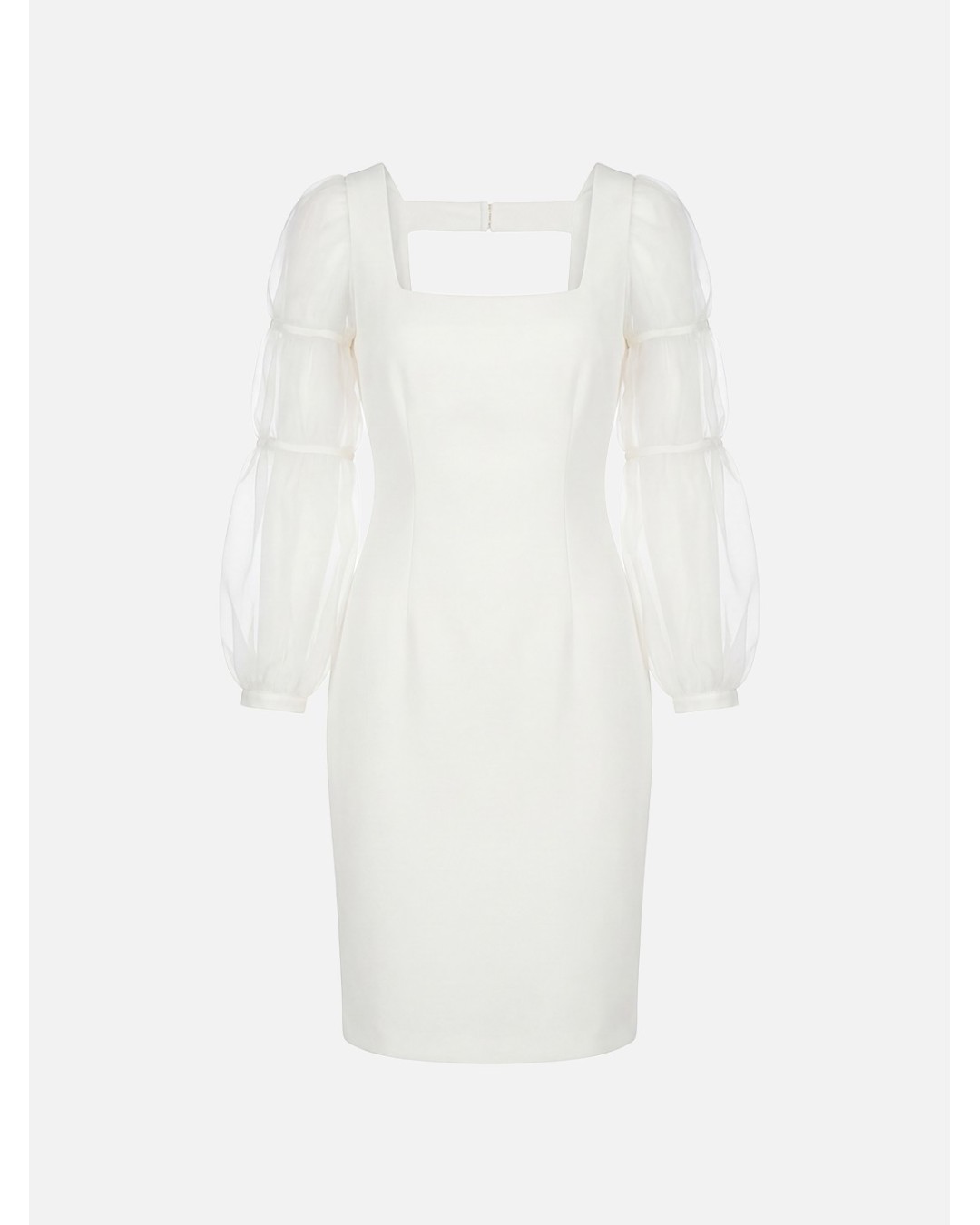 Vestido com manga abalonada em organza