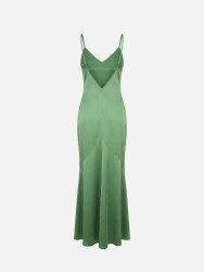 Long dress with thin straps and V-neck