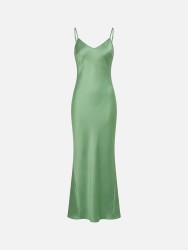 Long dress with thin straps and V-neck
