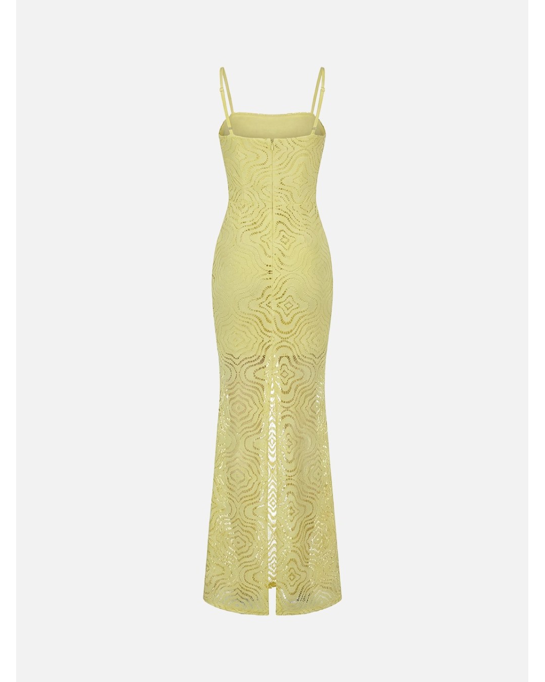 Vestido comprido em renda de alça fina
