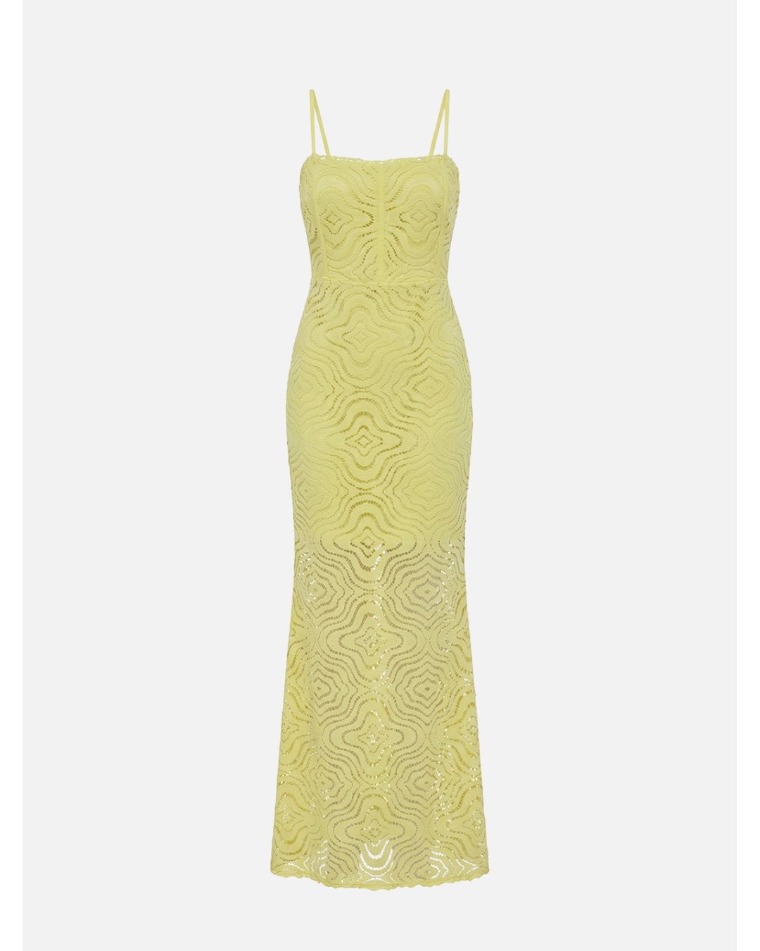 Long lace dress with thin straps
