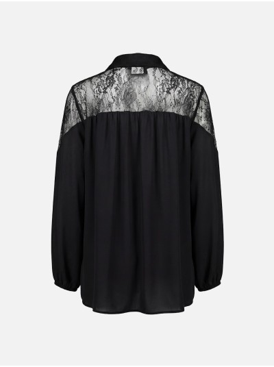 Flowing blouse with lace appliqué
