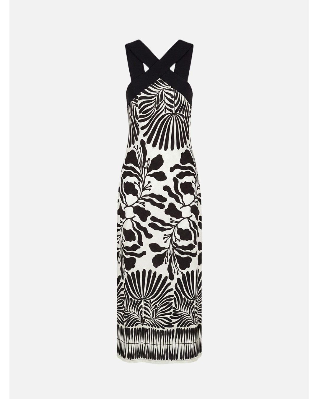 Printed knit dress with side slit