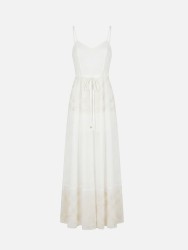 Vestido comprido com pormenor bordado