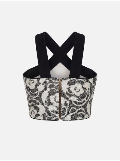 Crossed sequin top
