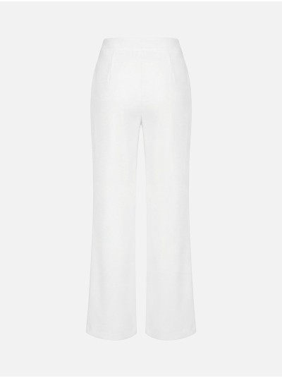 Calça fluída com vinca costurada
