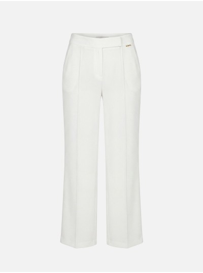 Flowing trousers with stitched crease