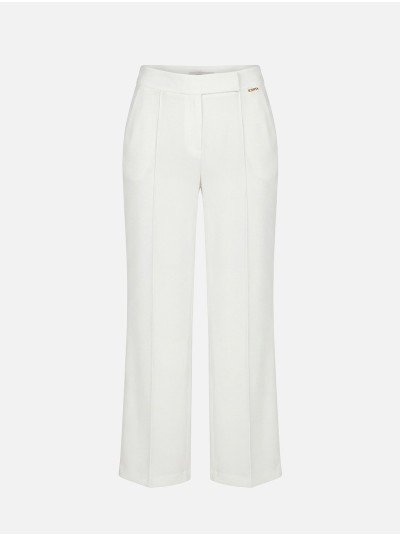 Calça fluída com vinca costurada