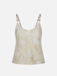 Thin-strapped top with stone effect