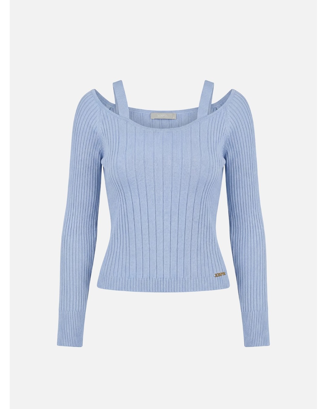 Camisola de malha curta com efeito canelado