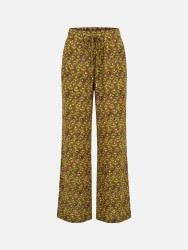 Fluid printed trousers with elastic waistband