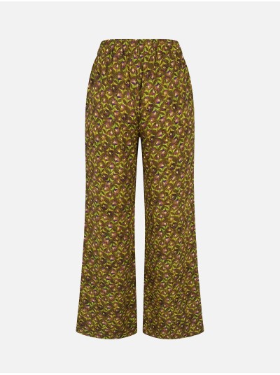 Calça fluída estampada com elástico