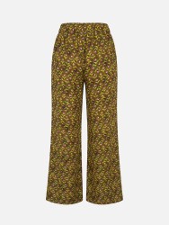 Fluid printed trousers with elastic waistband