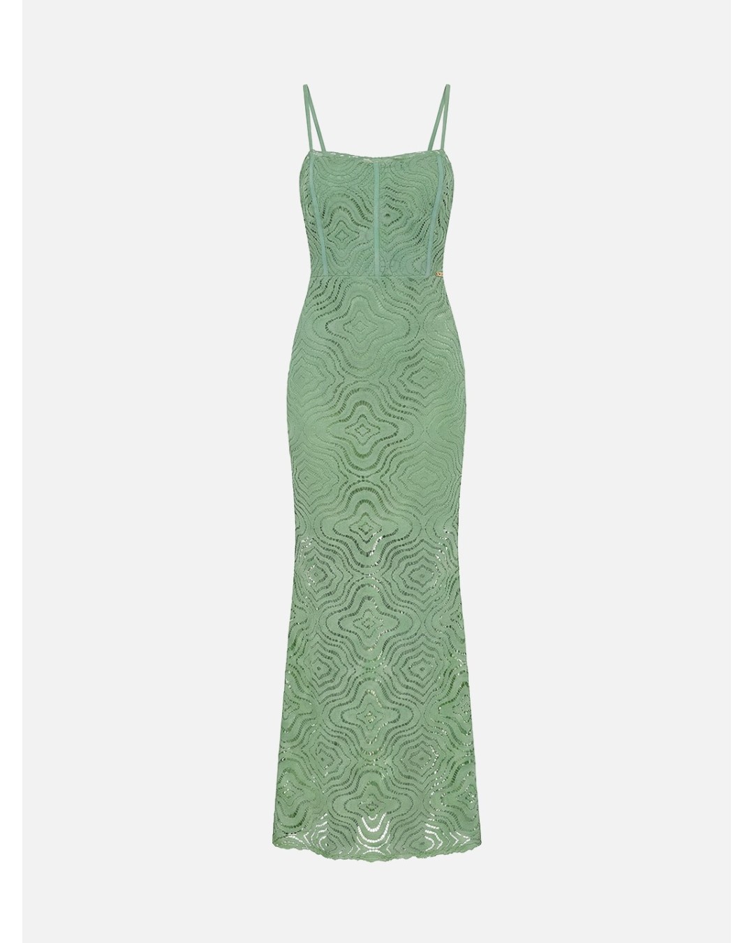 Long lace dress with thin straps