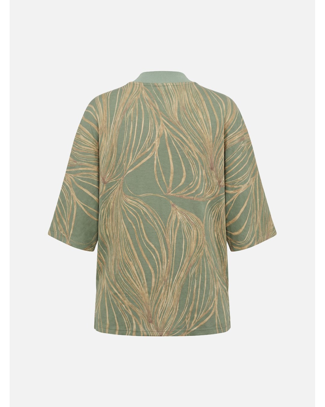 Blusa em malha estampada com ilhós