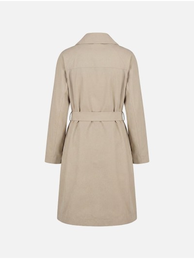 Plain gabardine coat with buttons