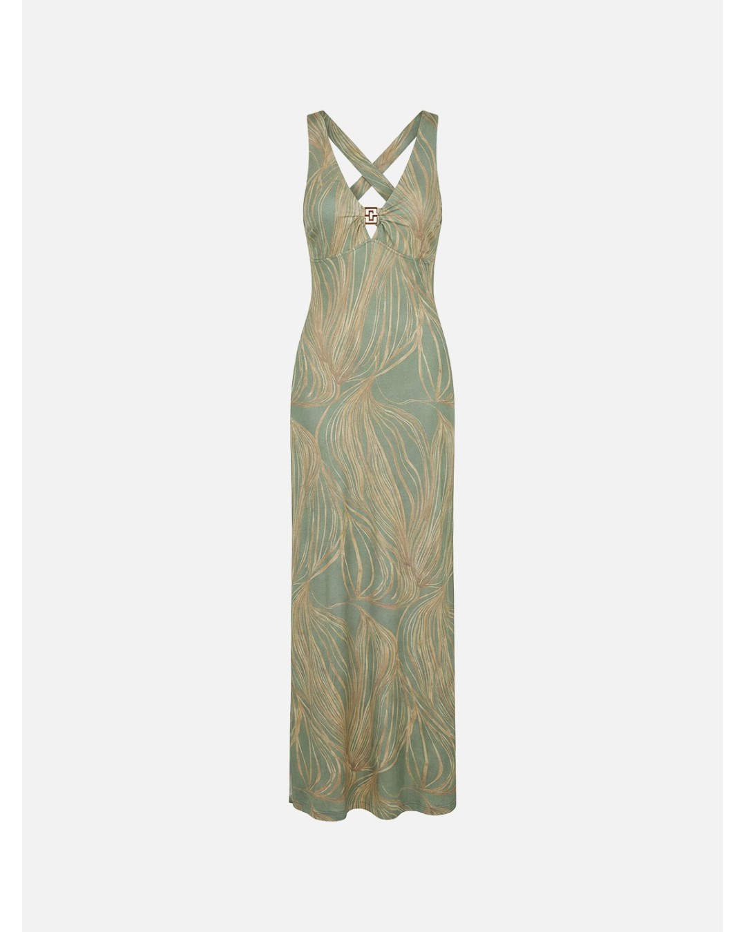 Vestido em malha com abertura na costa