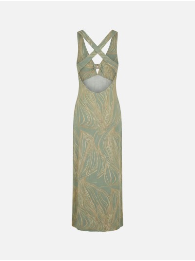 Knit dress with back opening