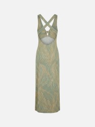 Vestido em malha com abertura na costa