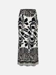 Long printed knit skirt
