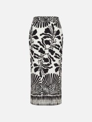 Long printed knit skirt