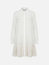Vestido curto com pormenor bordado